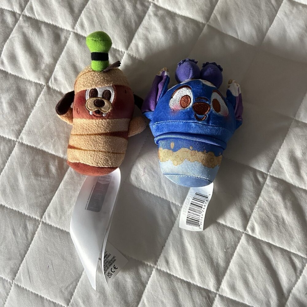 Disney Plush Terrifying Treats Goofy‎ Mummy Hot Dog SCENTED Stitch Blueberry